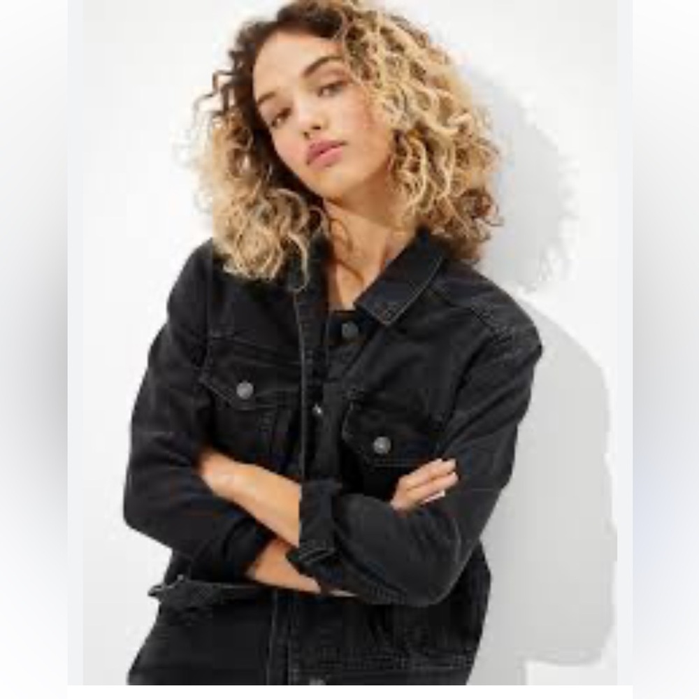 American Eagle Outfitters Black Denim Jacket